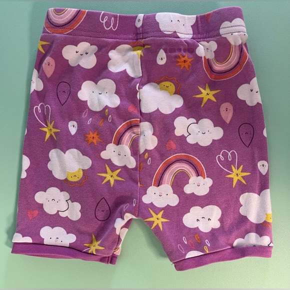 Old Navy Clouds & Rainbows Purple Short Sleeve T-Shirt & Shorts Pajama, Size 5T - Picture 6 of 9